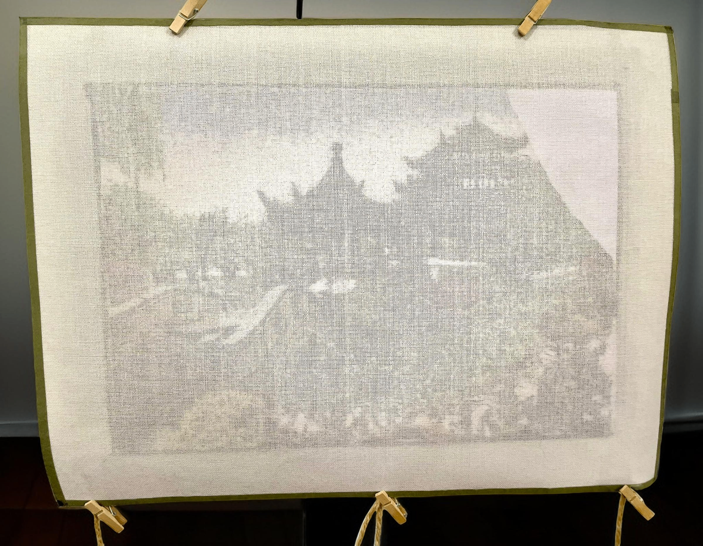 V000020 Vintage Japanese Pagoda & Bridge Suzhou Silk Embroidery Painting