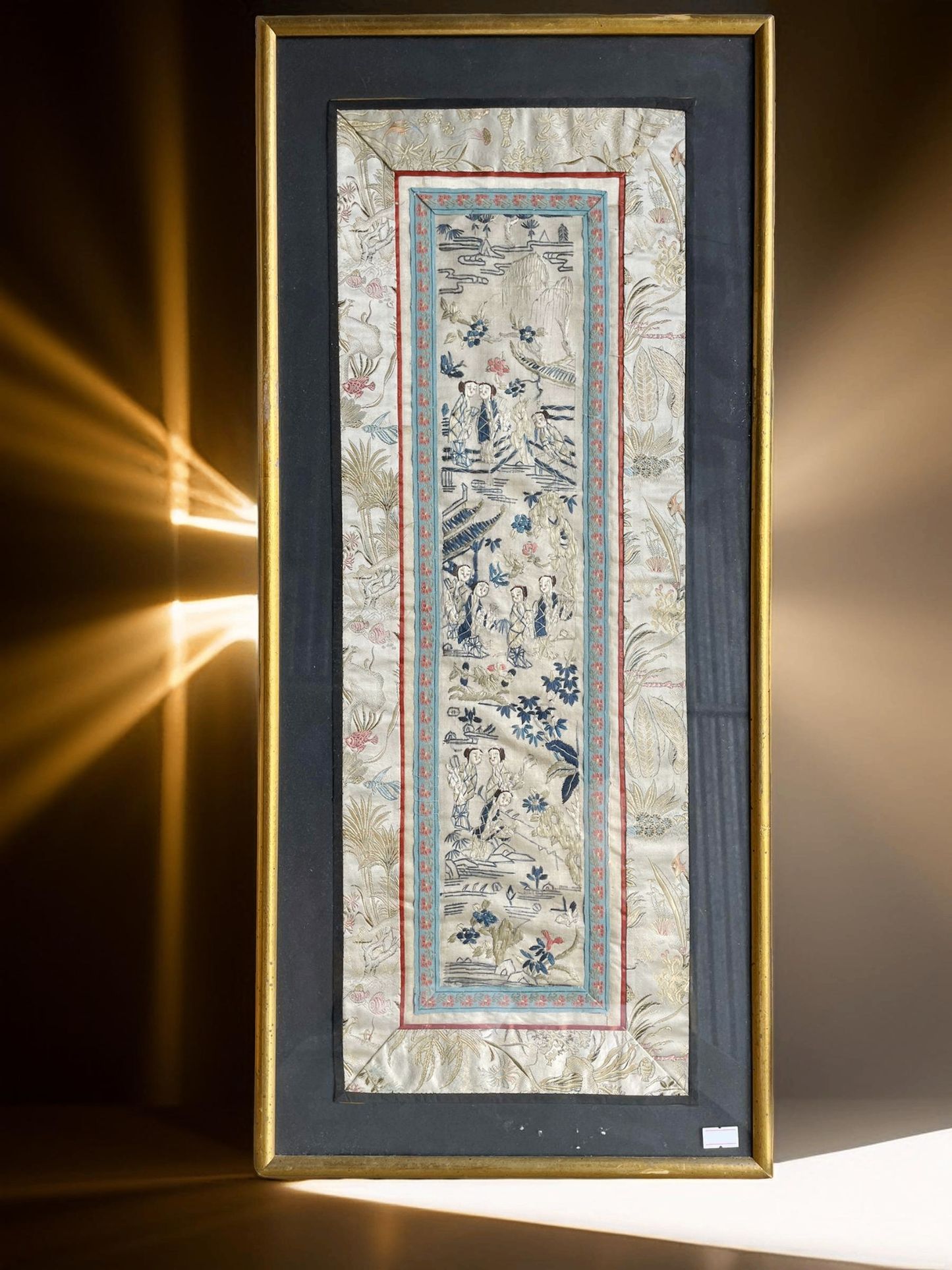 V000054 The Social life of my Village Motif, CHinese Silk Embroidery Handcrafted Panel- Vintage Art Wall.