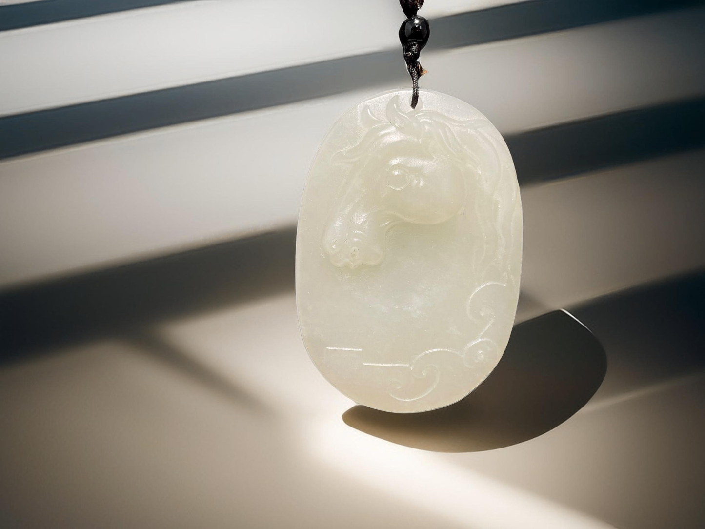 V000084 Whispers of Elegance: Jade horse carved Pendant